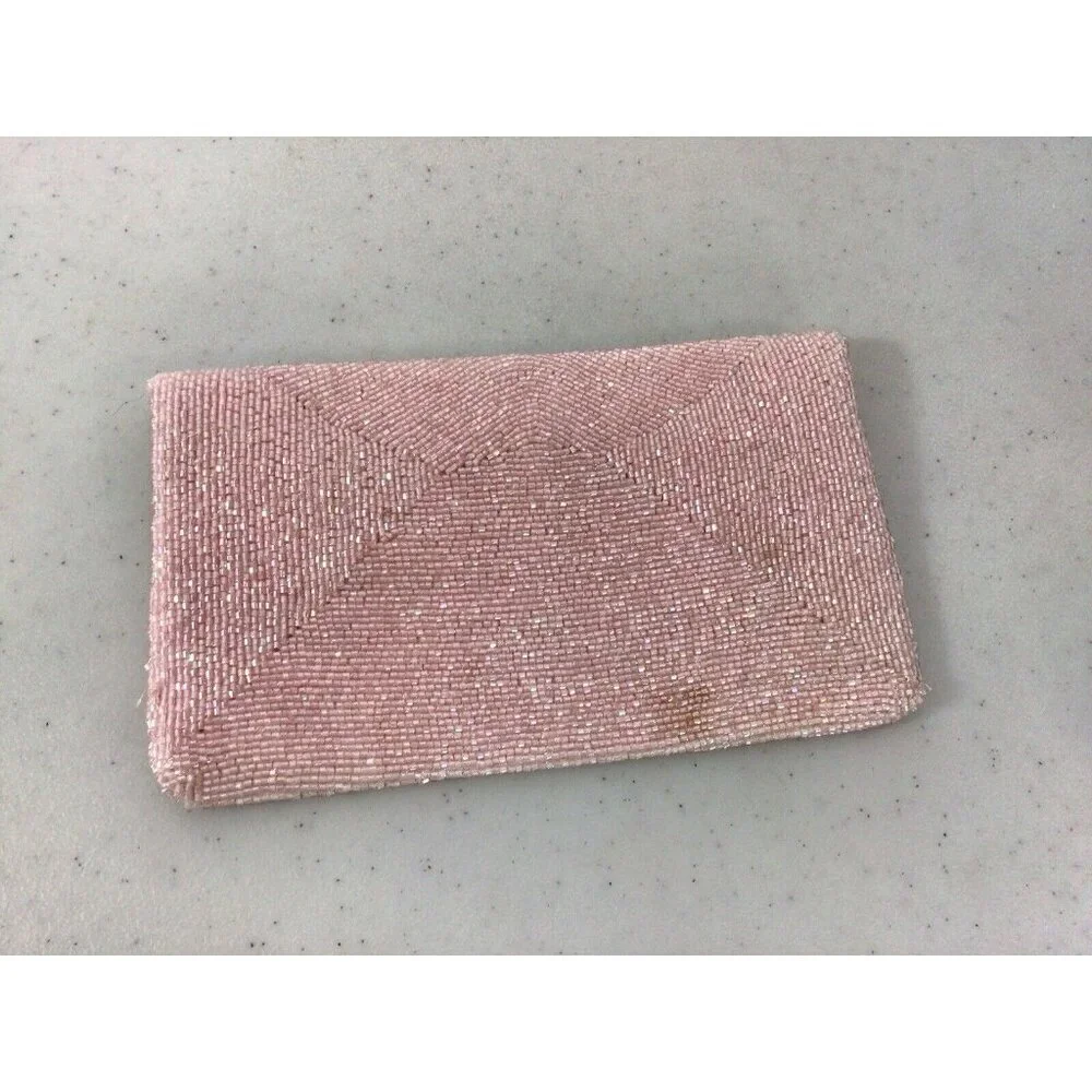 Richer Pink Sequin Beaded Bag Clutch Made in Japan